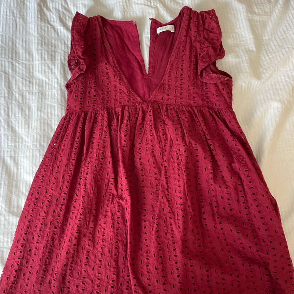 Red vestique romper